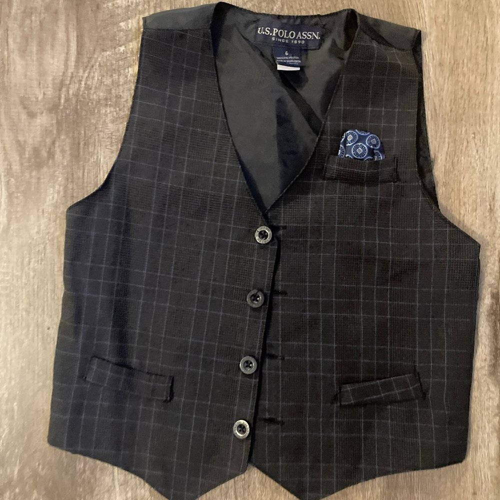 Dark gray pinstripe vest